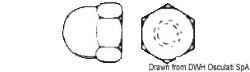 Гайка шестигранная с выпуклым колпачком 6 AISI 316 316.1587/6
